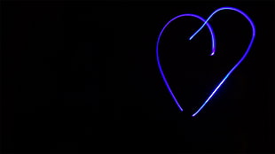 blue heart line HD wallpaper